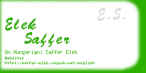 elek saffer business card